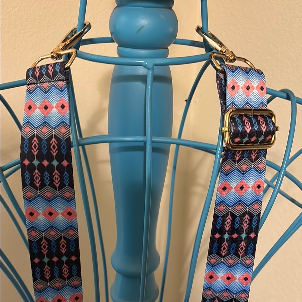 Geometric Patterned Strap With Gold Hardware - image 1